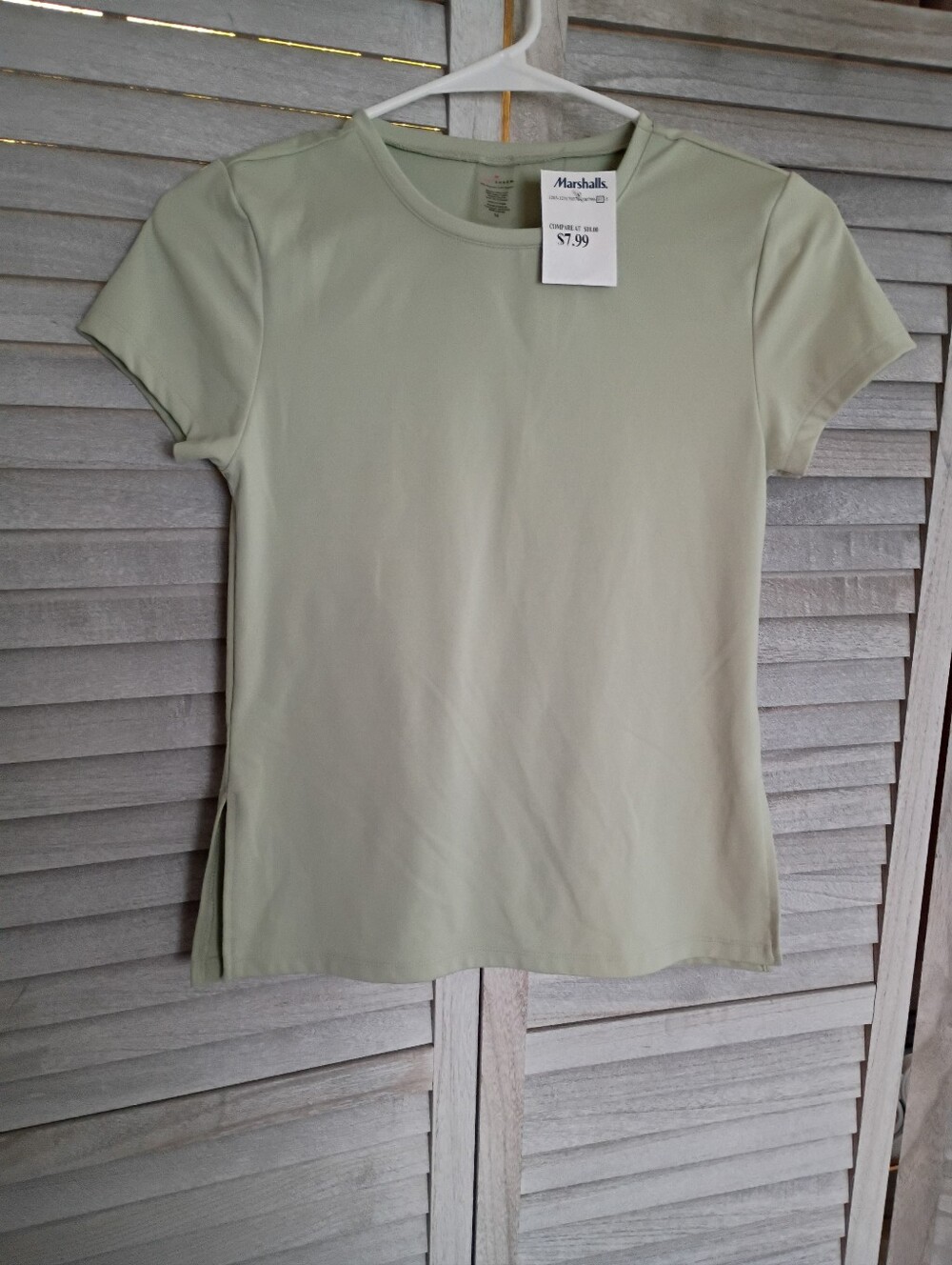 Juniors Size Medium Light Green Bodycon Love Charm Brand Tee Shirt NEW